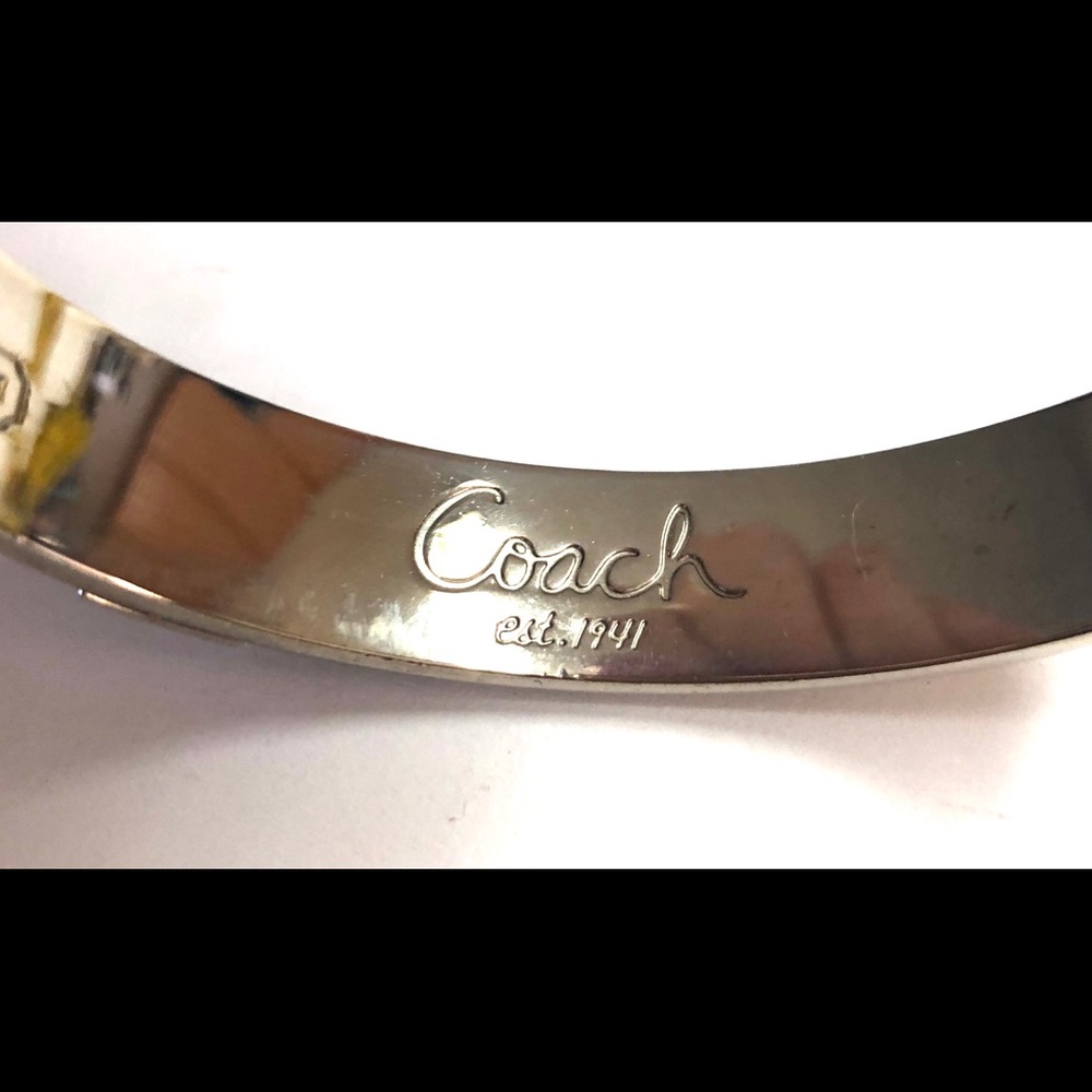 Coach Pattern Silver Tone Bangle Bracelet - image 7